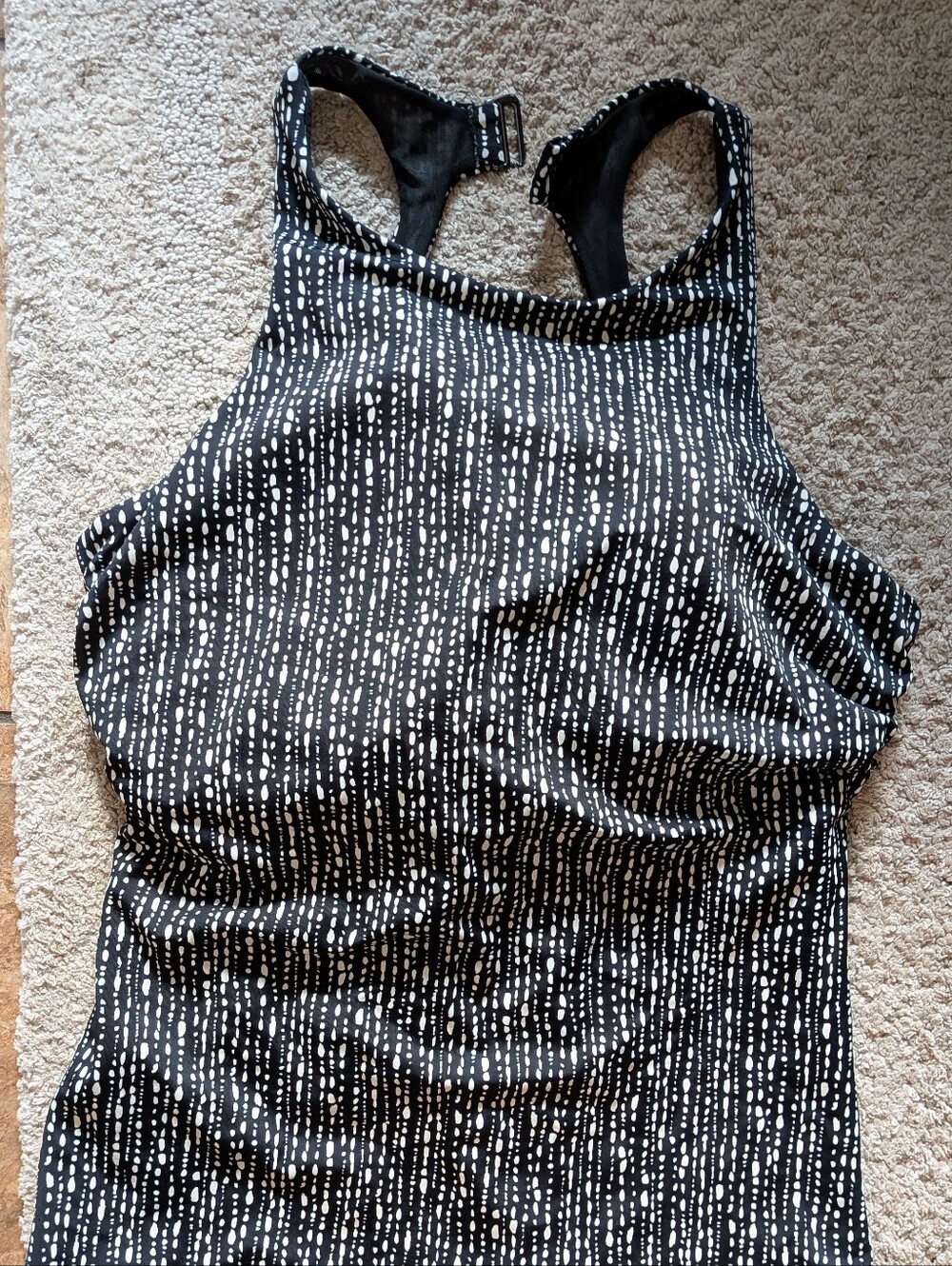 Women's Athleta Maldives Black/White Tankini Swim Top  38D/DD